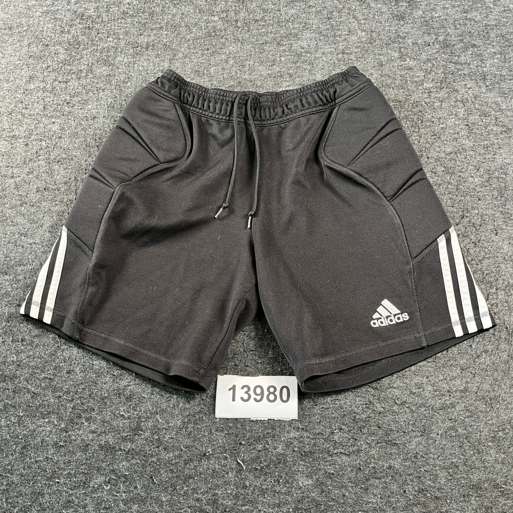 Adidas Goalkeeper Shorts Mens Medium Black Padded Sides Drawstring Waist Summer
